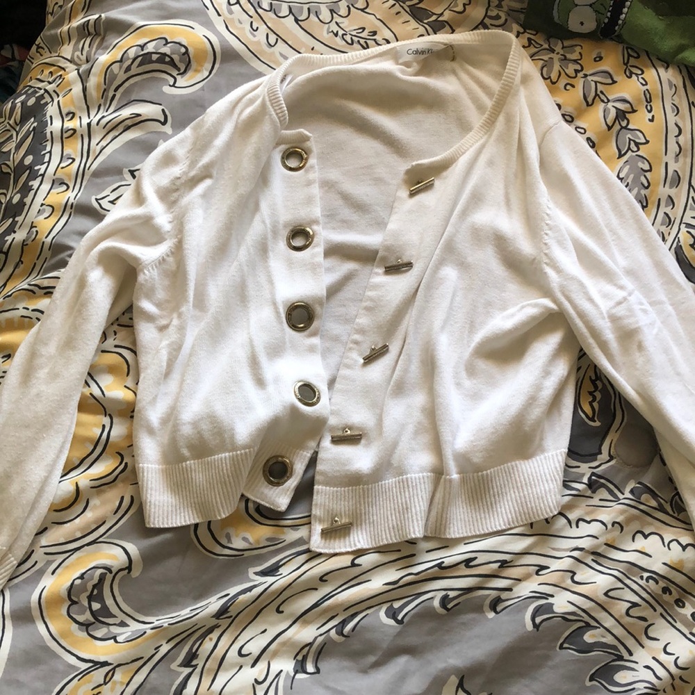 White Cropped Sweater